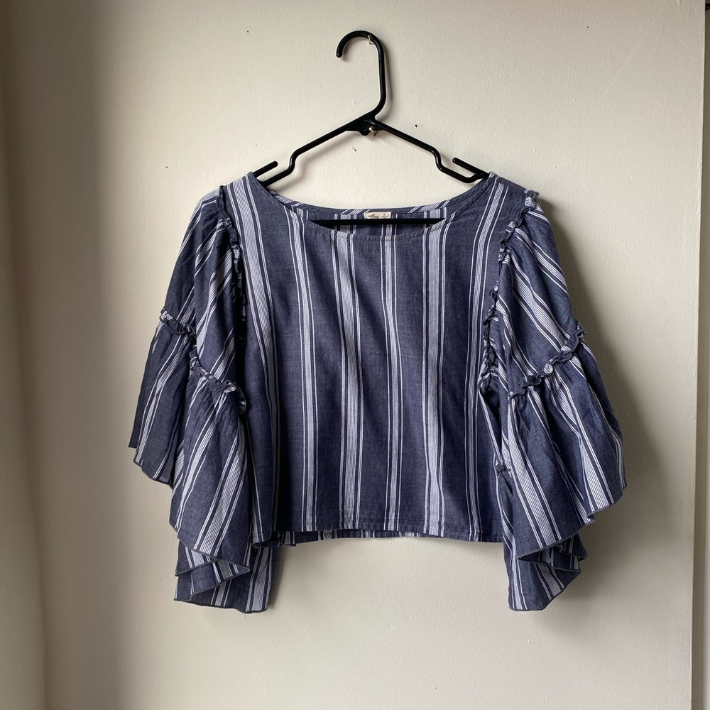 Hollister Cropped and Striped Blouse